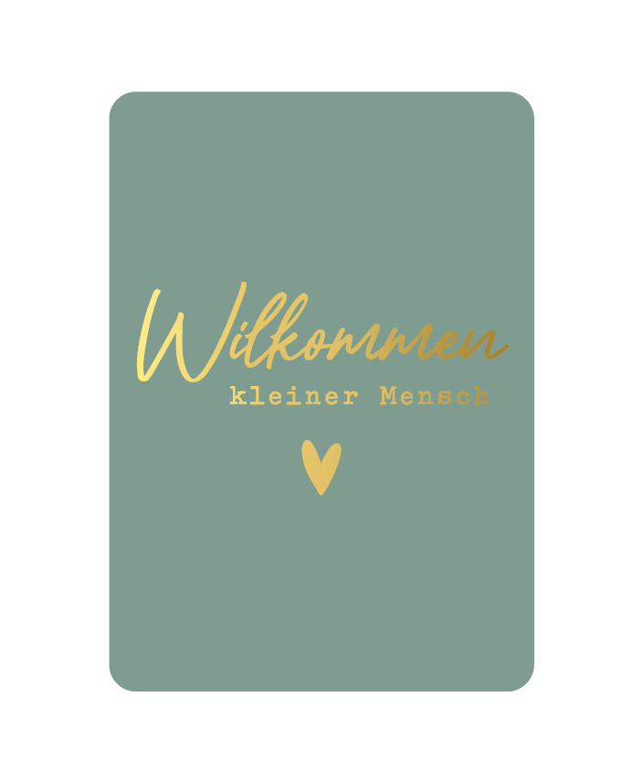Wenskaart Willkommen kleiner Mensch