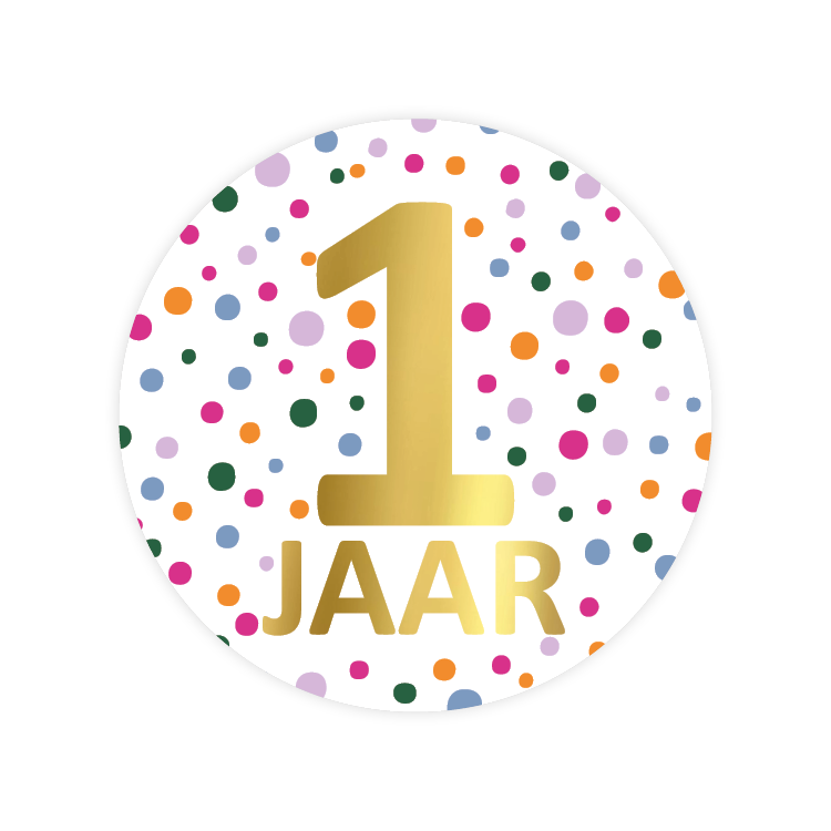 Stickers 1 jaar - 5 stuks