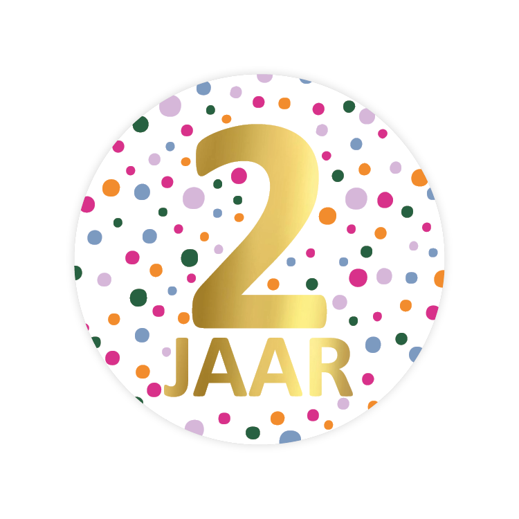 Stickers 2 jaar - 5 stuks