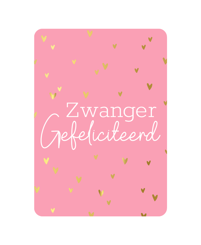 Wenskaart Zwanger gefeliciteerd (hartjes)