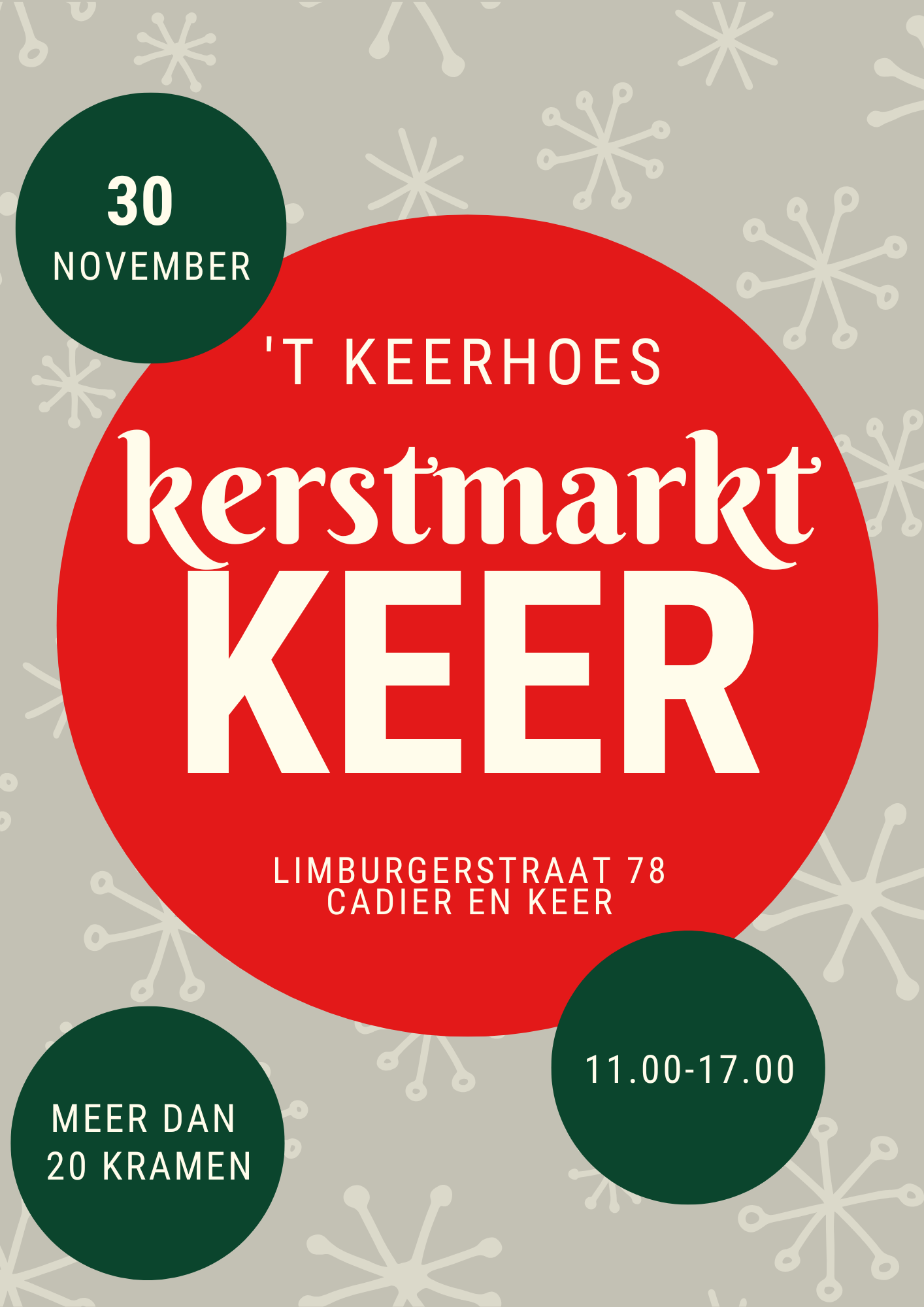Kerstmarkt Keer 2025 grote zaal incl. Grondplaats
