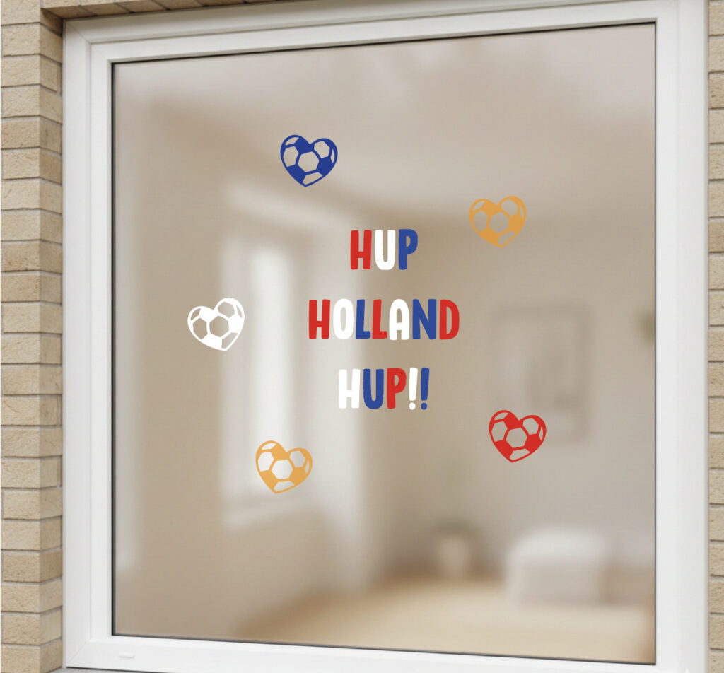 Raamstickers voetbalhartjes