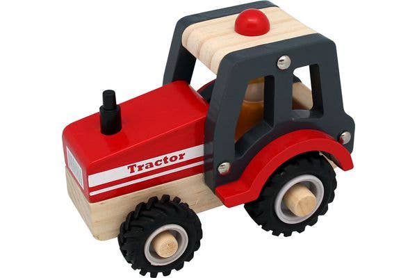 Magni | Houten rode tractor met rubberen wielen