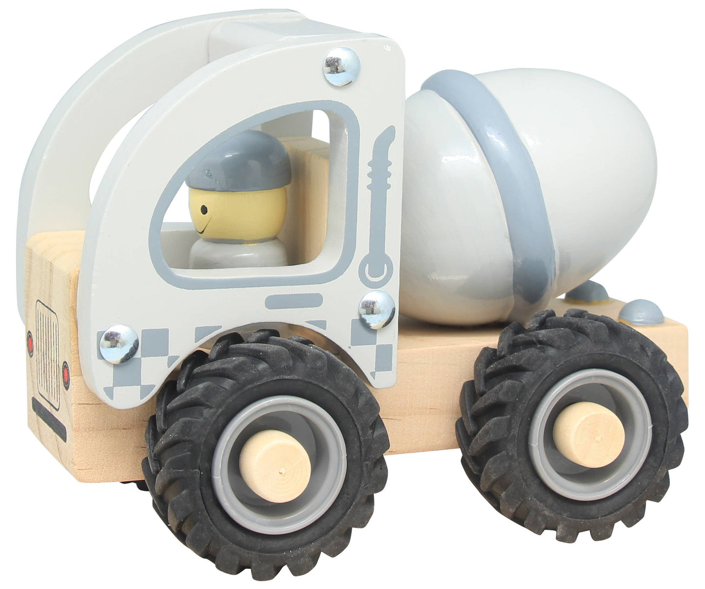 Magni | Houten cementwagen met rubberen wielen