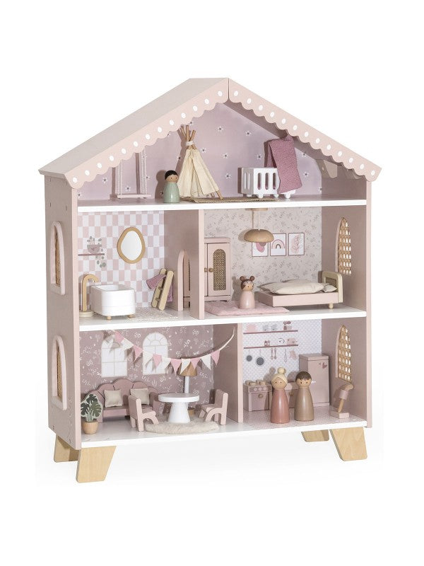 Roze poppenhuis Label Label