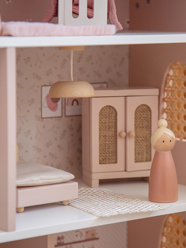 Roze poppenhuis Label Label