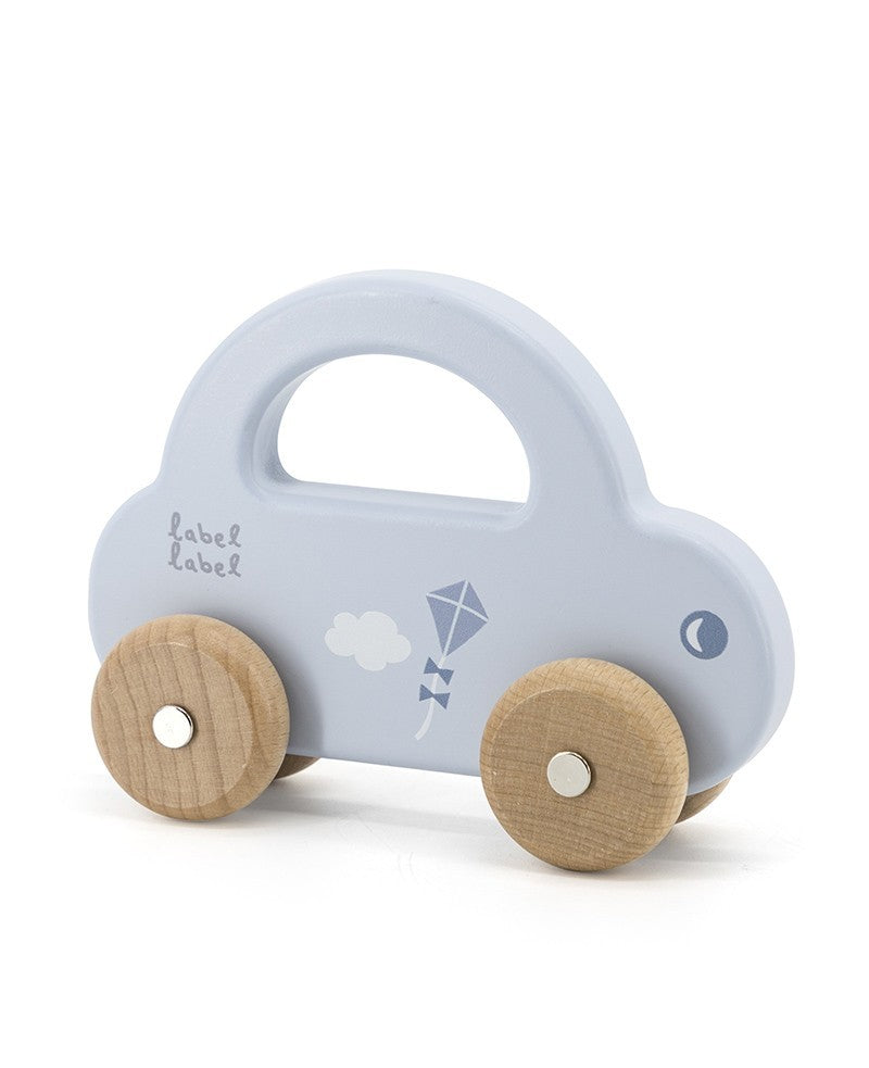 Houten speelgoedauto (verkrijgbaar in roze, beige, blauw en olijfgroen) | Label Label