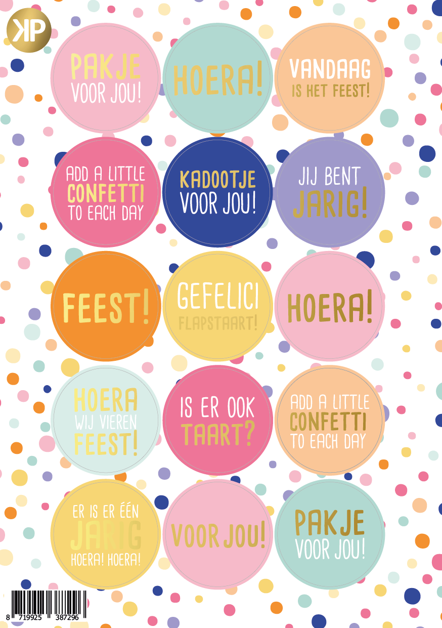 Stickervel - confetti feest