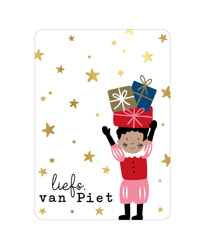 Wenskaart Sinterklaas - liefs van piet