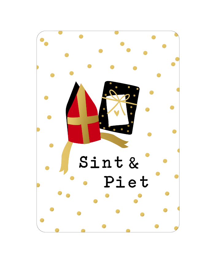 Wenskaart Sinterklaas - Sint & Piet