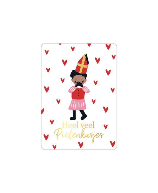 Cadeaukaartje Heel veel pietenkusjes (wit)