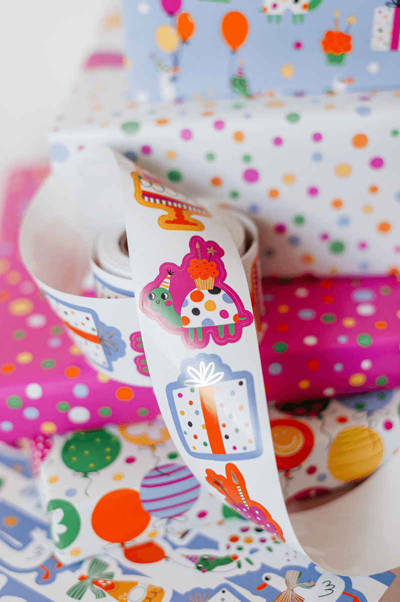 Stickers Birthday doodles (5 stuks)