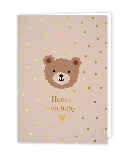 Wenskaart Hallo een baby (beertje)