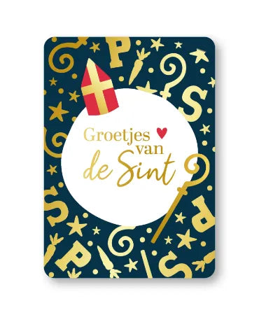 Wenskaart Groetjes van de Sint