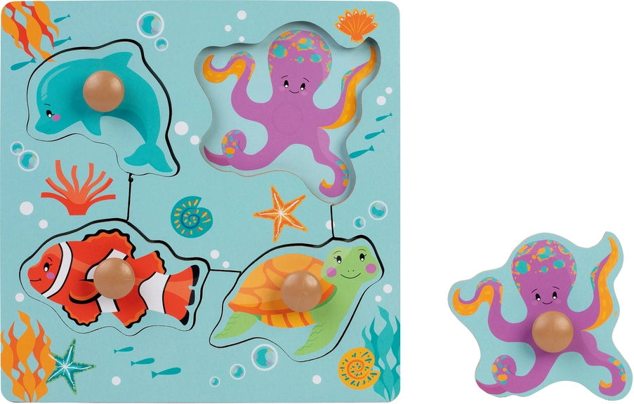 Houten puzzel met 4 stukjes - diverse varianten