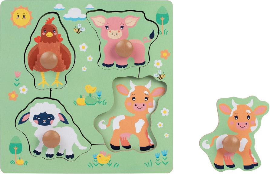 Houten puzzel met 4 stukjes - diverse varianten