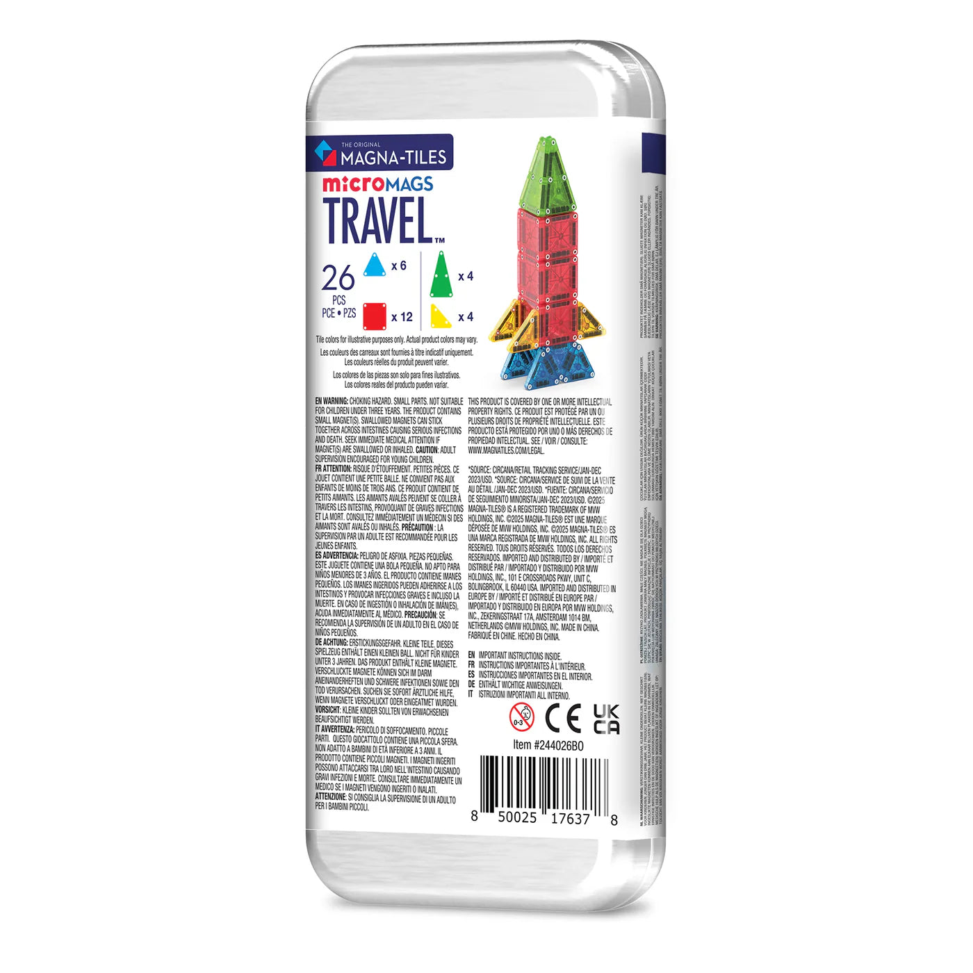 MAGNA-TILES® microMAGS Reisset, 26-Delige Magnetische Bouwset