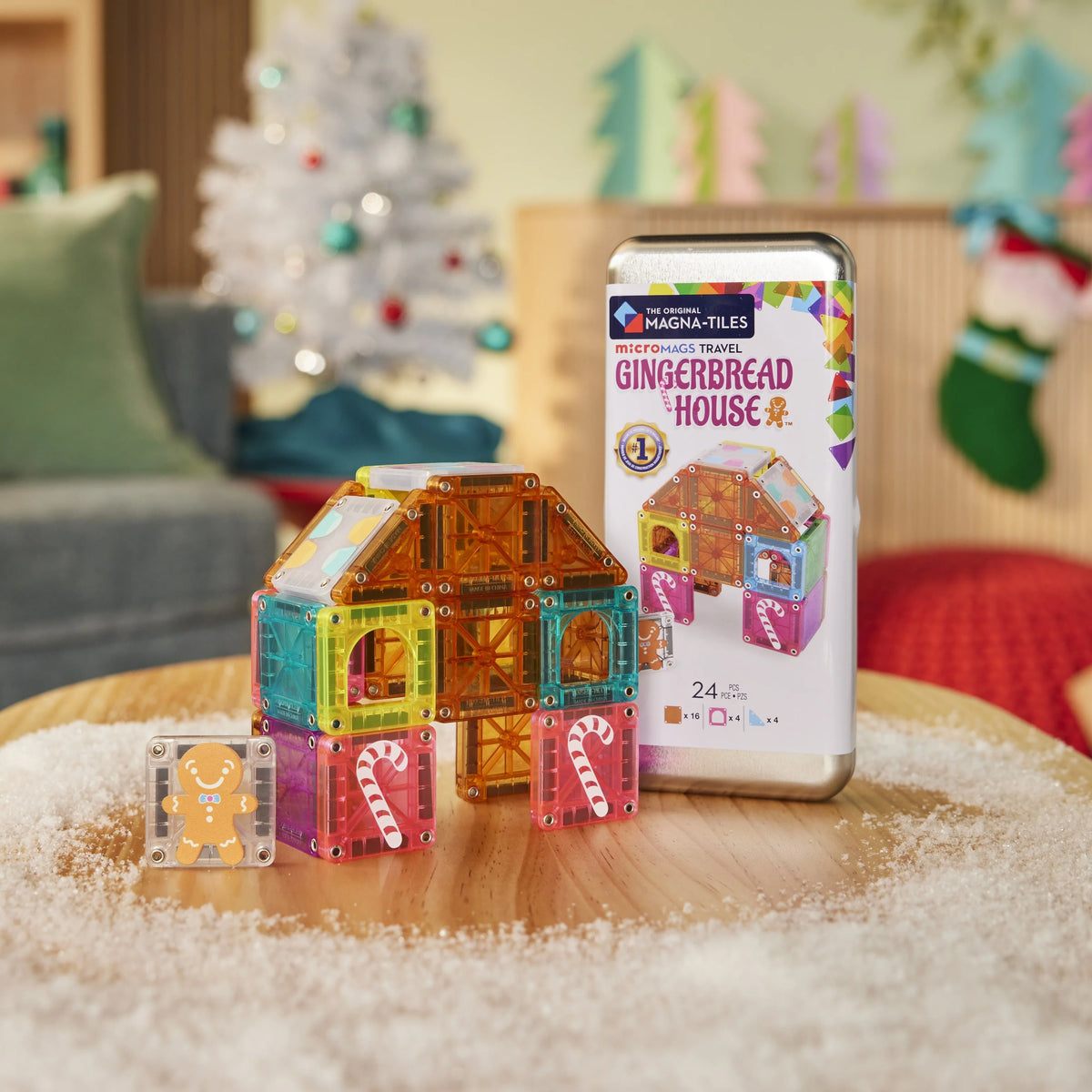 MAGNA-TILES® 24-delige Gingerbread House Travel Set