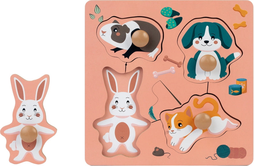 Houten puzzel met 4 stukjes - diverse varianten