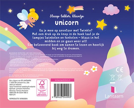 Lampjesboek Slaap lekker, kleintje - Unicorn