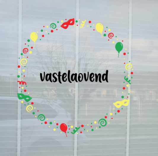 Raamsticker cirkel carnaval/vasteloavend