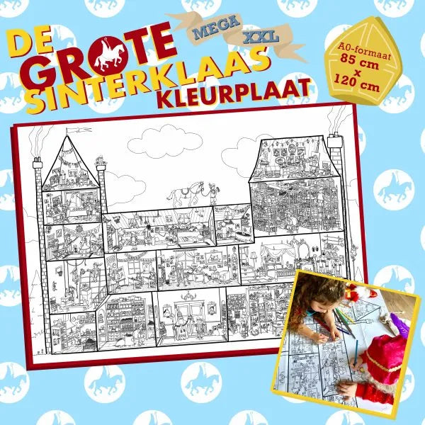 De Grote Sinterklaas Kleurplaat XXL 1.20 x 0.85m