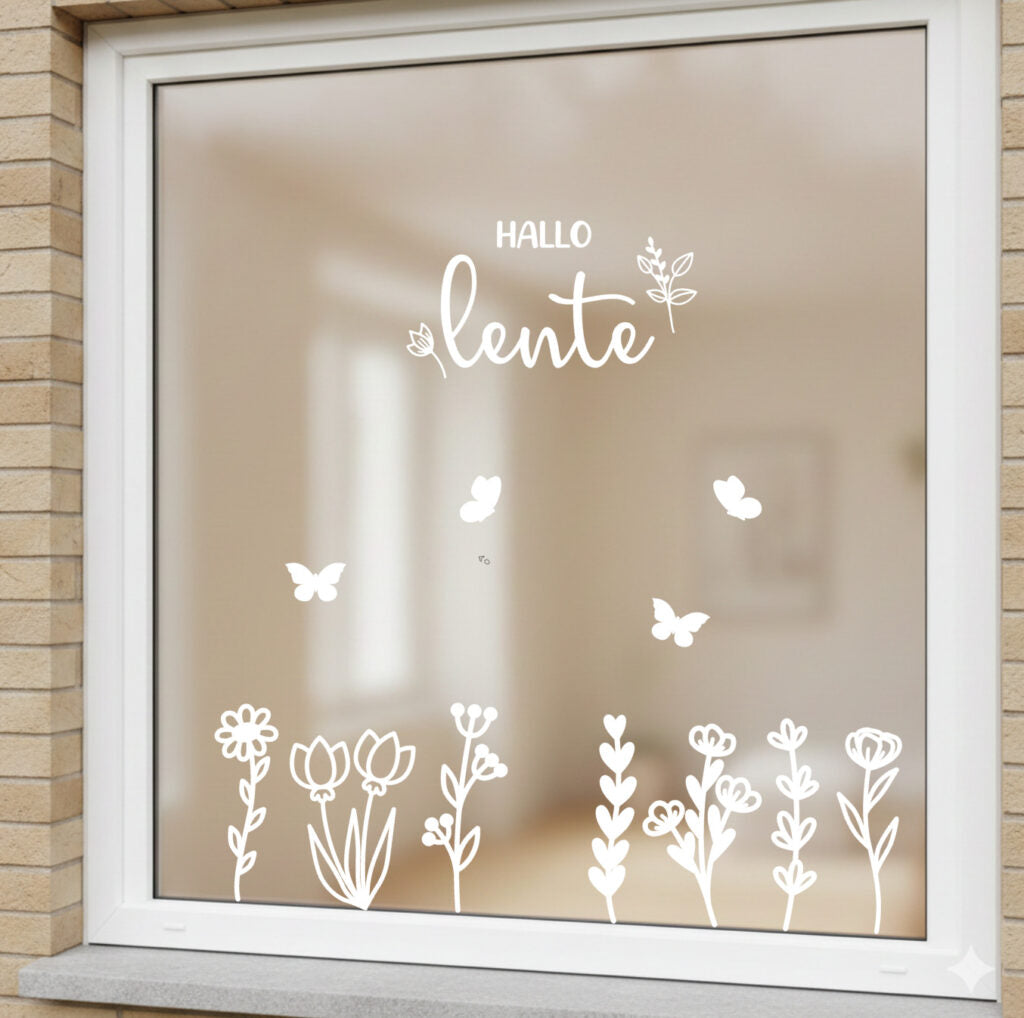 Raamsticker Hallo Lente