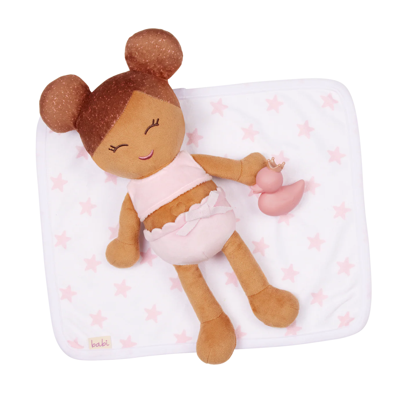 Lullababy Badpop meisje met accessoires - donker haar (PRE-ORDER EIND JUNI)