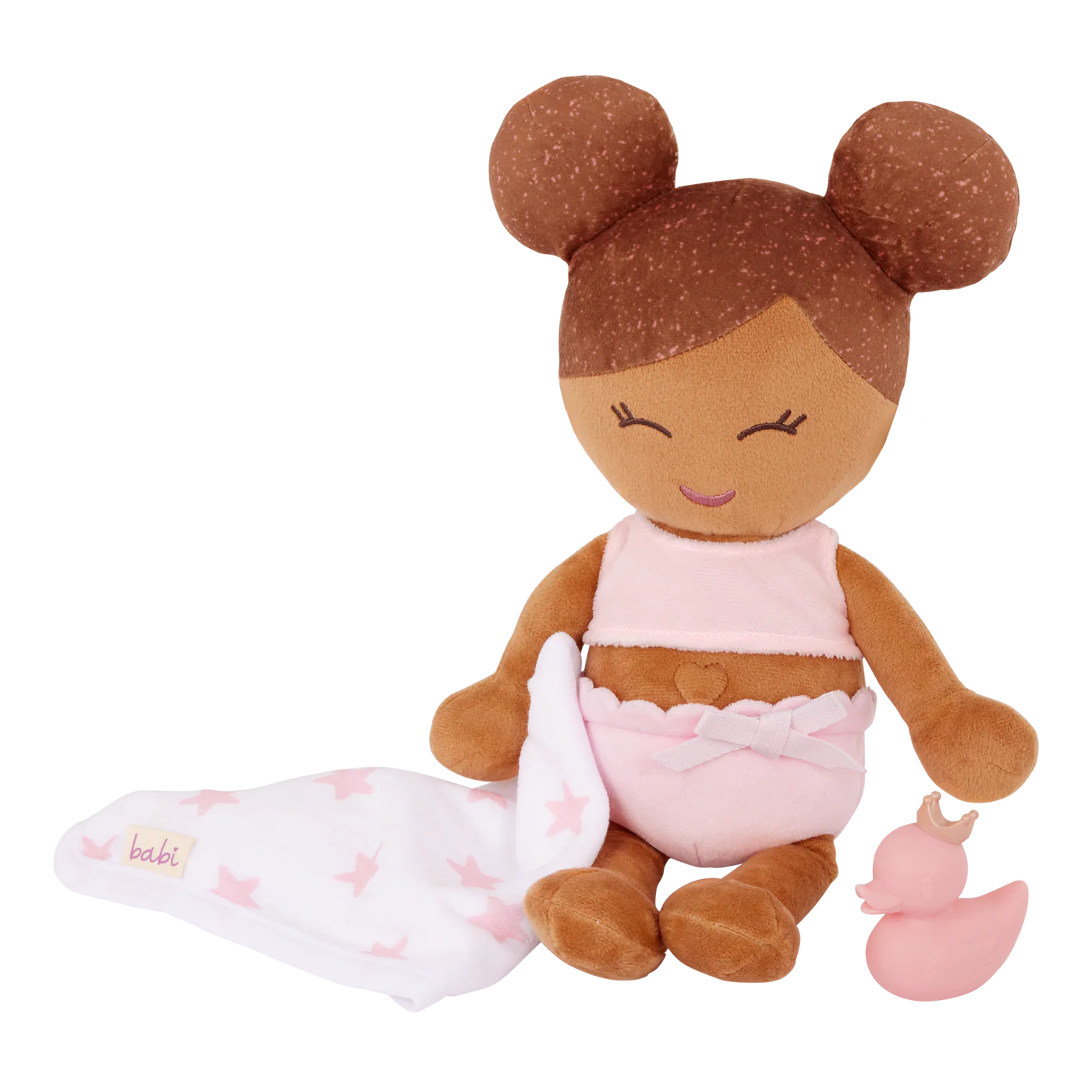 Lullababy Badpop meisje met accessoires - donker haar (PRE-ORDER EIND JUNI)