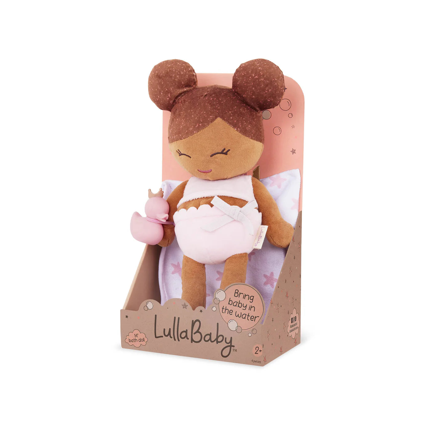 Lullababy Badpop meisje met accessoires - donker haar (PRE-ORDER EIND JUNI)