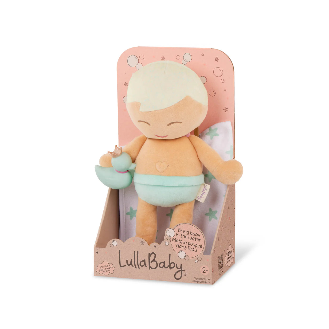 Lullababy Badpop jongetje met accessoires - blond haar (PRE-ORDER EIND JUNI)