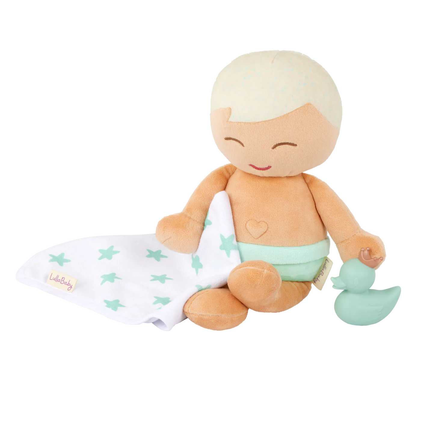 Lullababy Badpop jongetje met accessoires - blond haar (PRE-ORDER EIND JUNI)