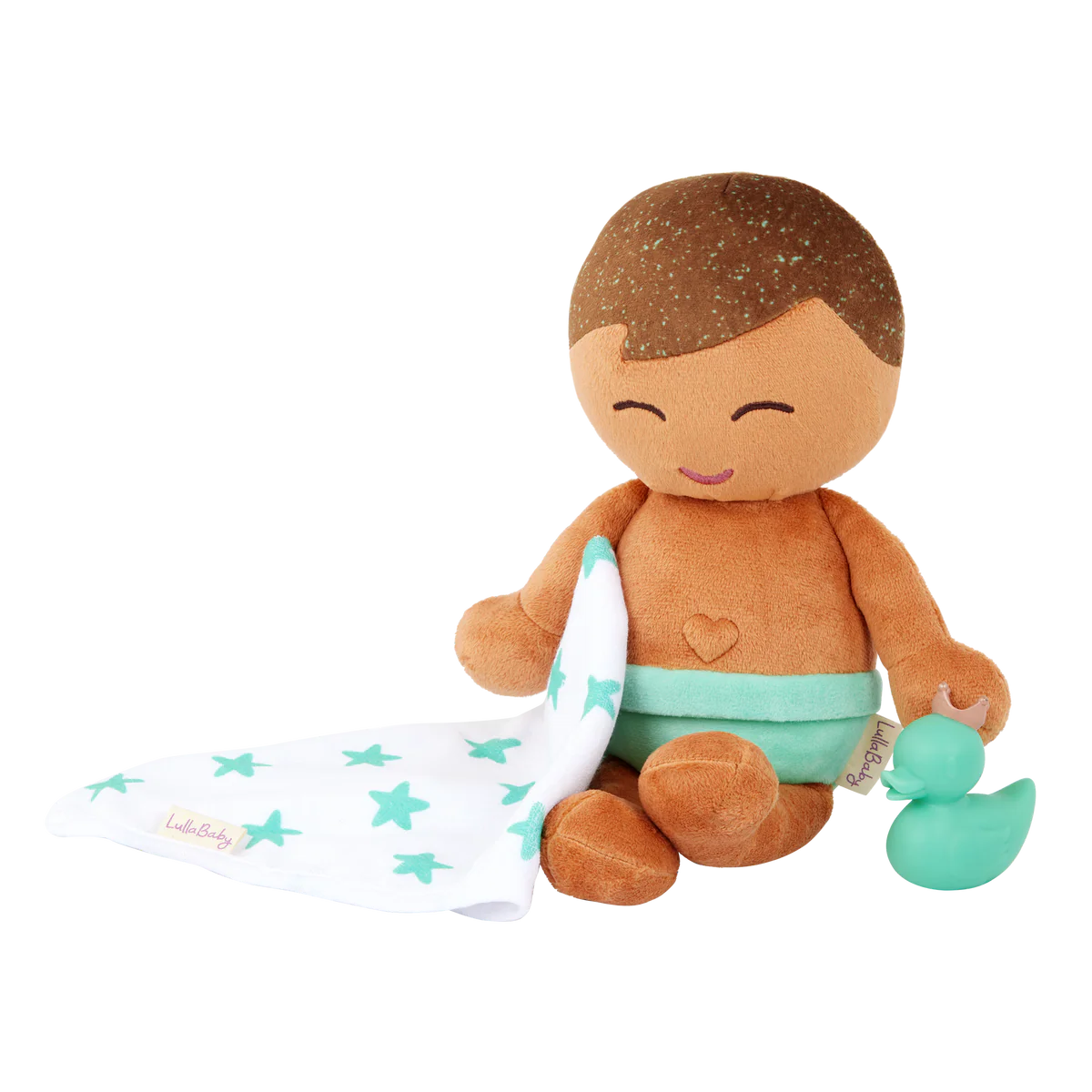 Lullababy Badpop jongetje met accessoires - donker haar