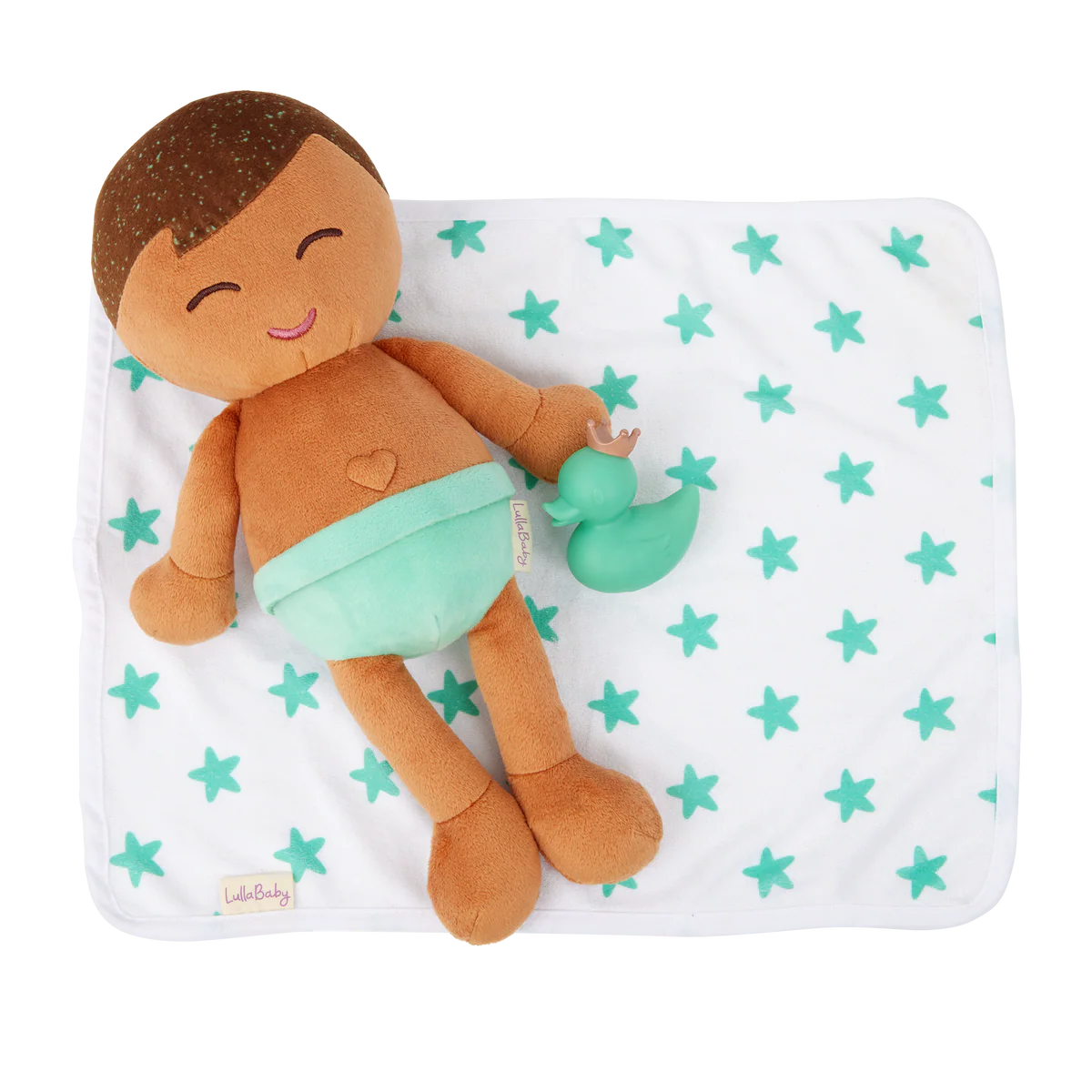 Lullababy Badpop jongetje met accessoires - donker haar