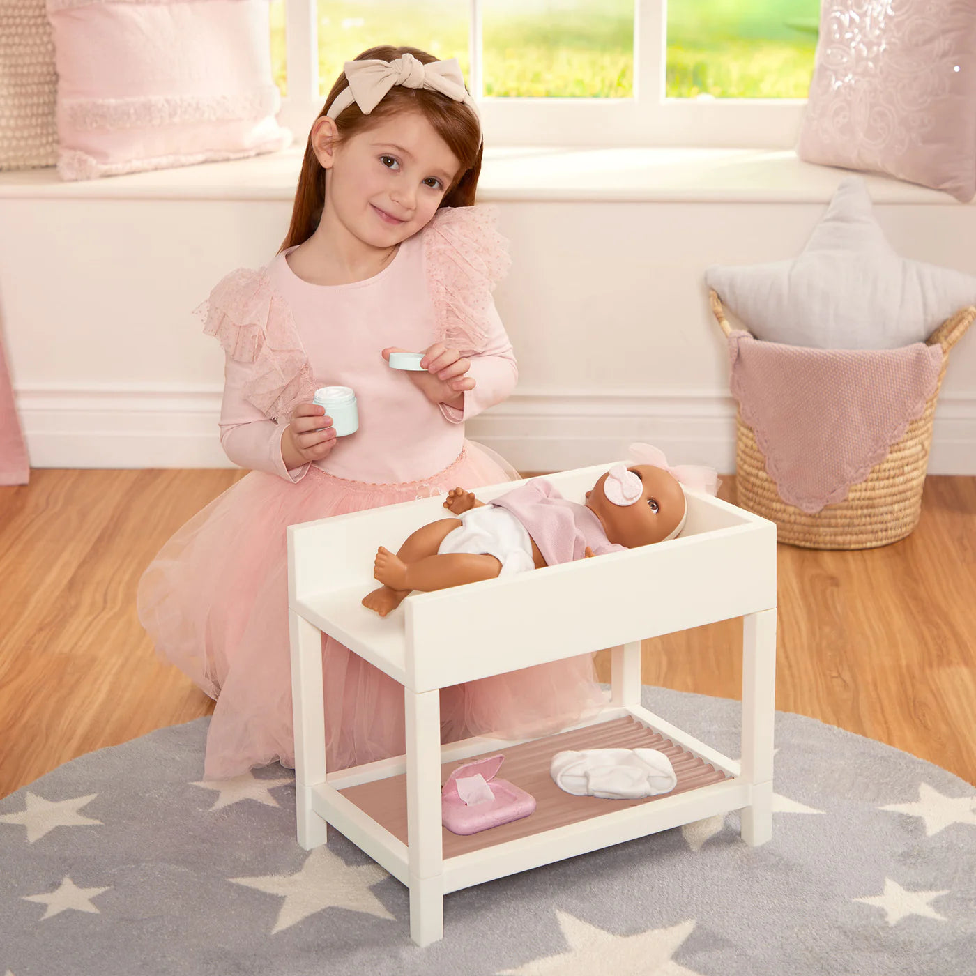 Lullababy commode voor babypoppen met accessoires (PRE-ORDER EIND JUNI)