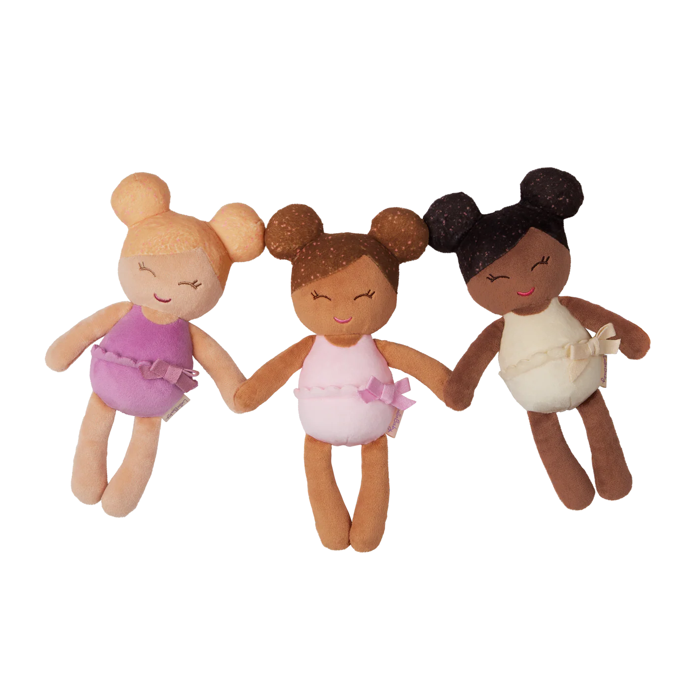 Lullababy Badpoppen 3 meisjes in wit mandje (PRE-ORDER EIND JUNI)