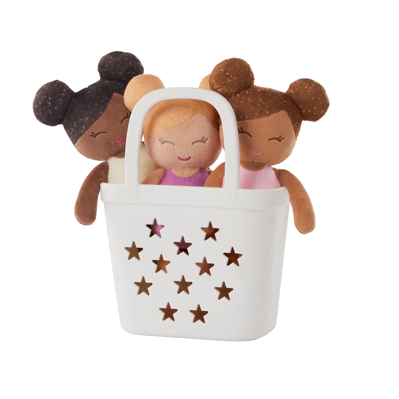 Lullababy Badpoppen 3 meisjes in wit mandje (PRE-ORDER EIND JUNI)