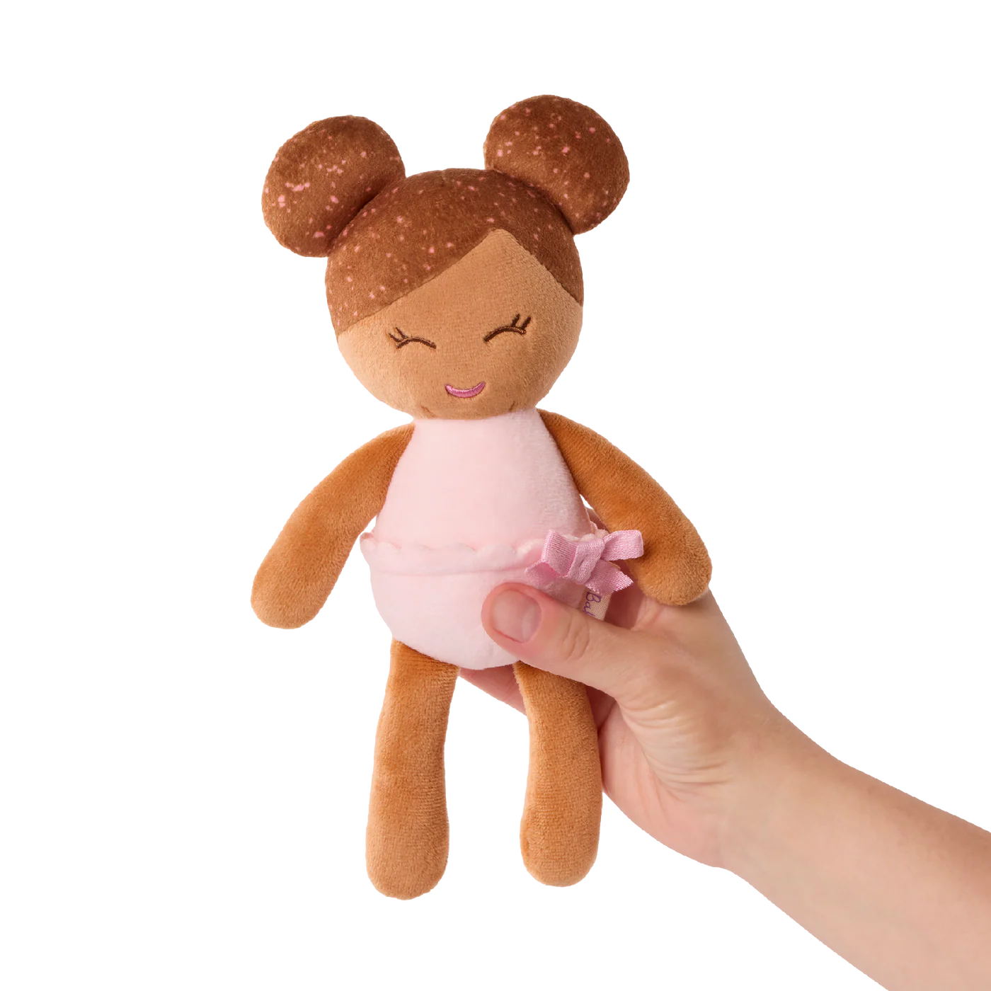 Lullababy Badpop meisje met roze mandje en accessoires - donker haar (PRE-ORDER EIND JUNI)