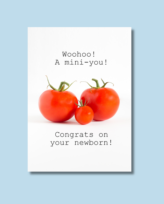 Wenskaart Woohoo! A mini you! Congrats on your newborn!