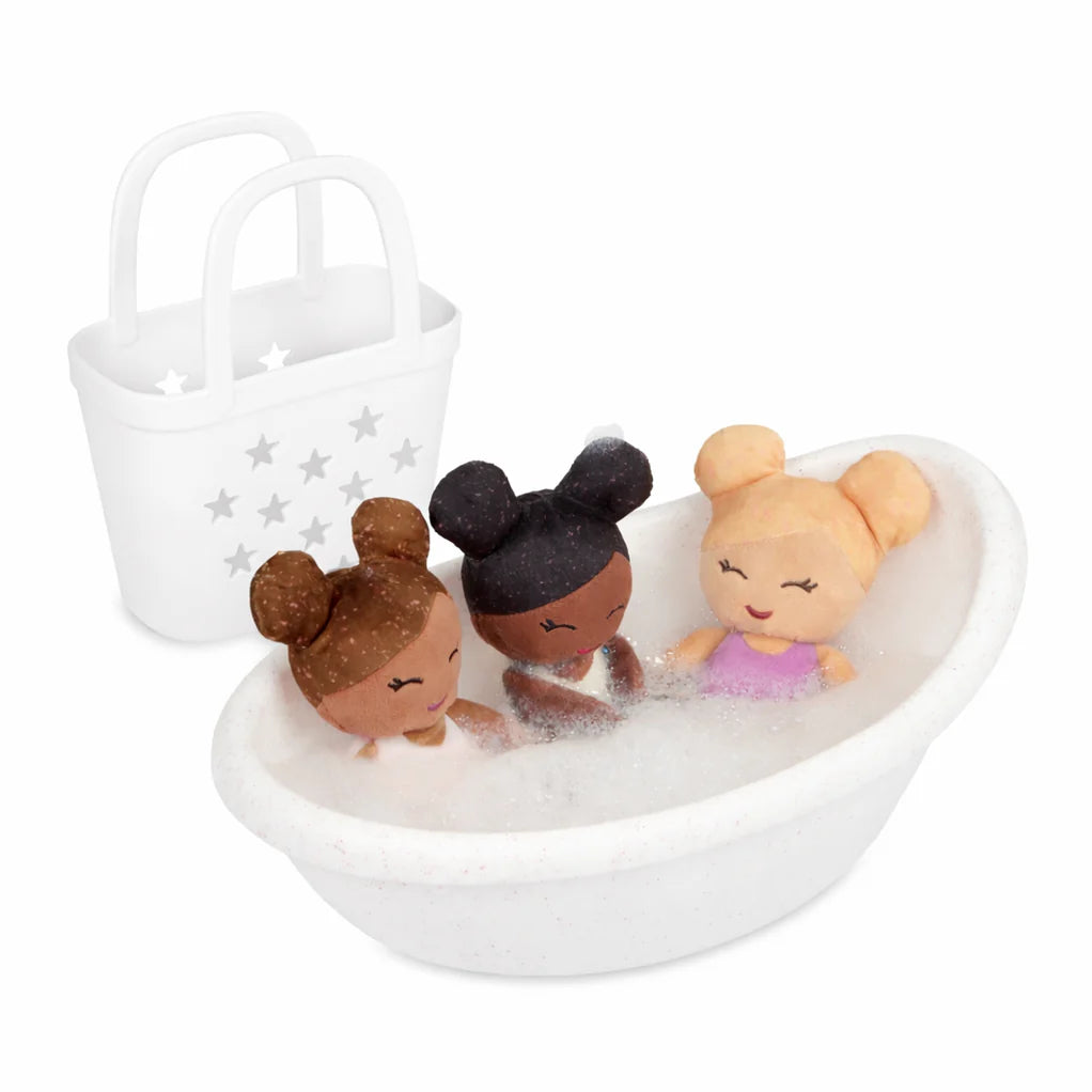 Lullababy Badpoppen 3 meisjes in wit mandje (PRE-ORDER EIND JUNI)