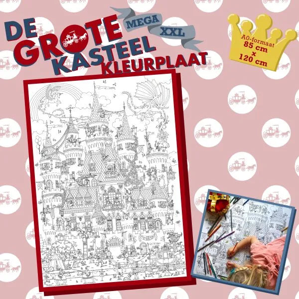 De Grote Kasteel Kleurplaat XXL 0.85 x 1.20m