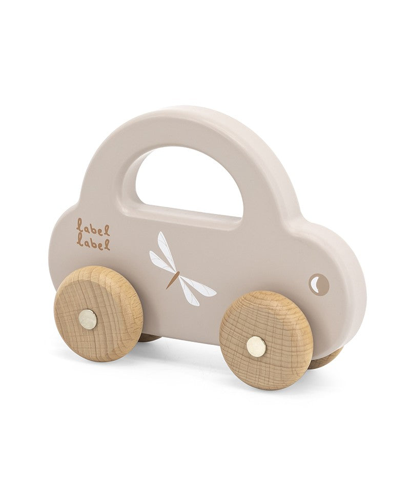 Houten speelgoedauto (verkrijgbaar in roze, beige en blauw) | Label Label