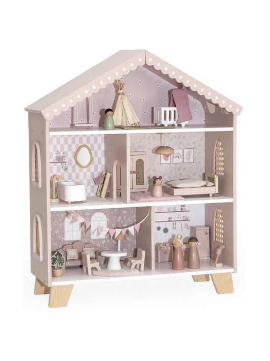 Roze poppenhuis Label Label
