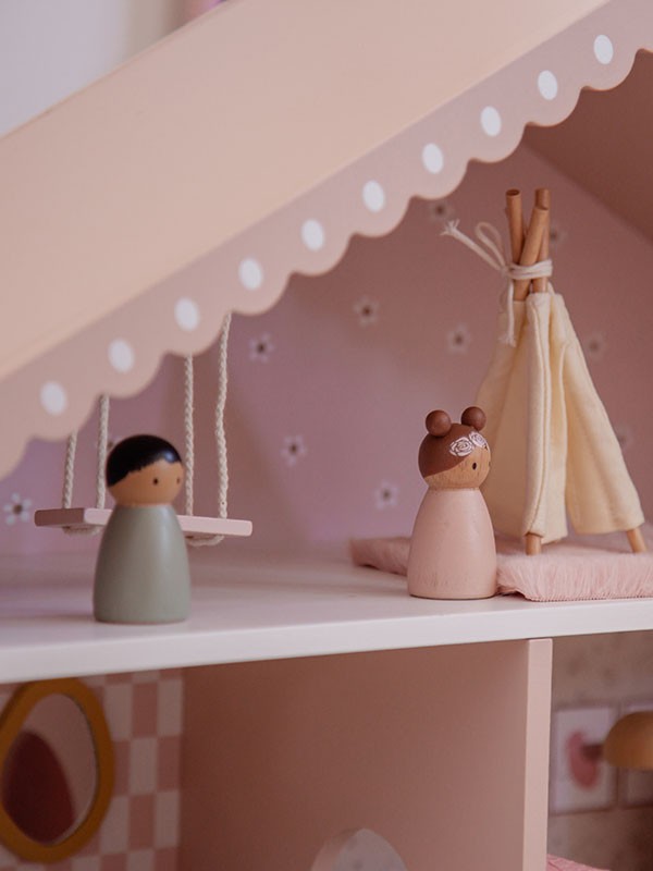 Roze poppenhuis Label Label