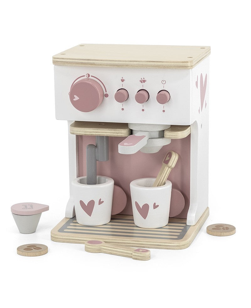 Houten espressomachine (verkrijgbaar in roze en beige) | Label Label