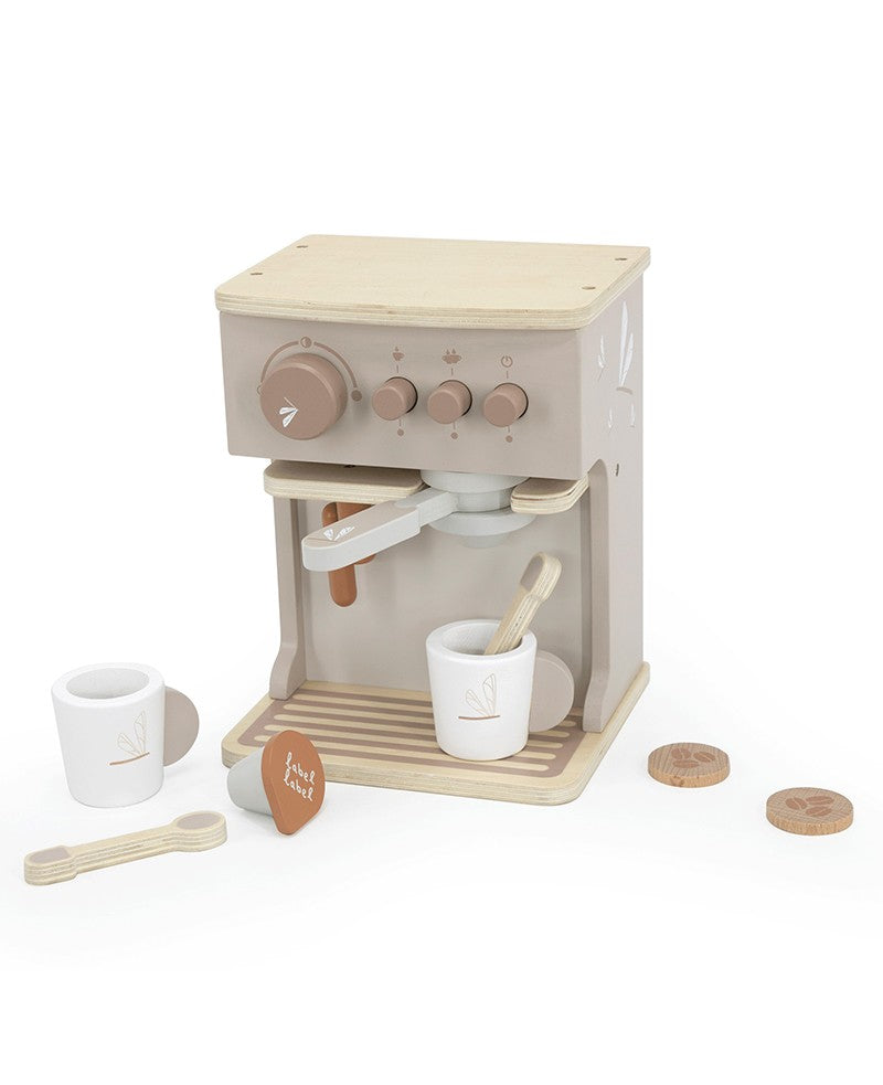 Houten espressomachine (verkrijgbaar in roze en beige) | Label Label