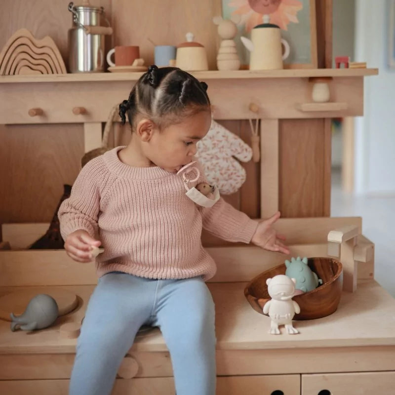 Mushie 2-pack Speenkoord met clip (roze en beige)