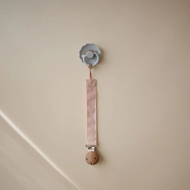 Mushie 2-pack Speenkoord met clip (roze en beige)