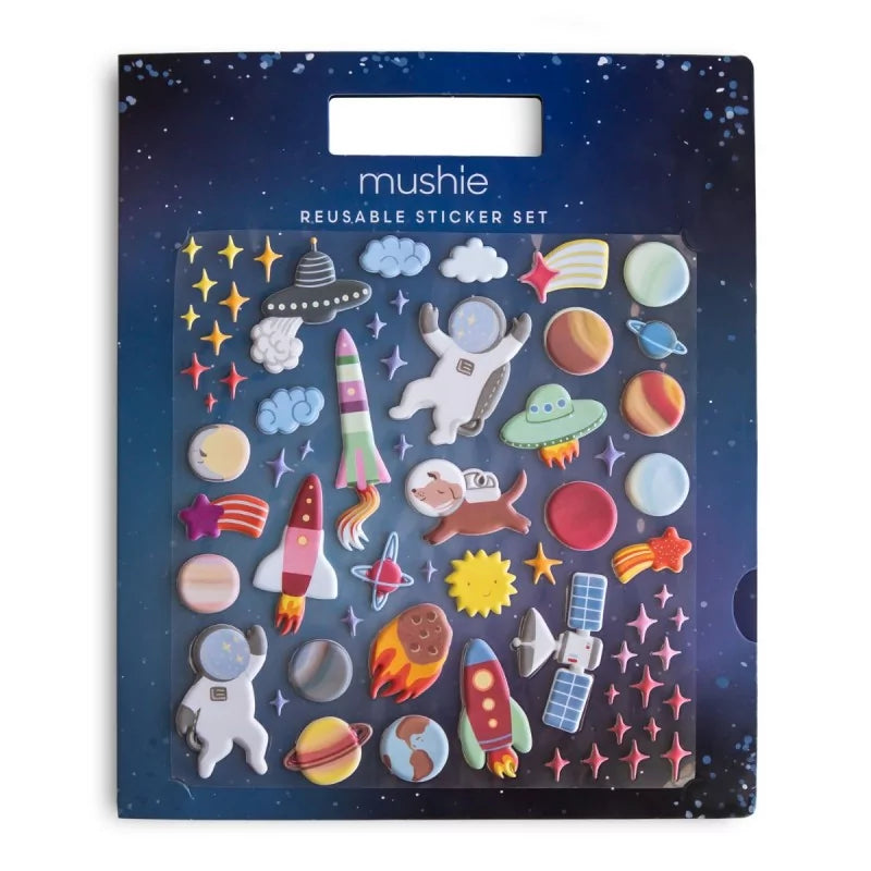 Mushie herbruikbaar stickerboek - ruimte