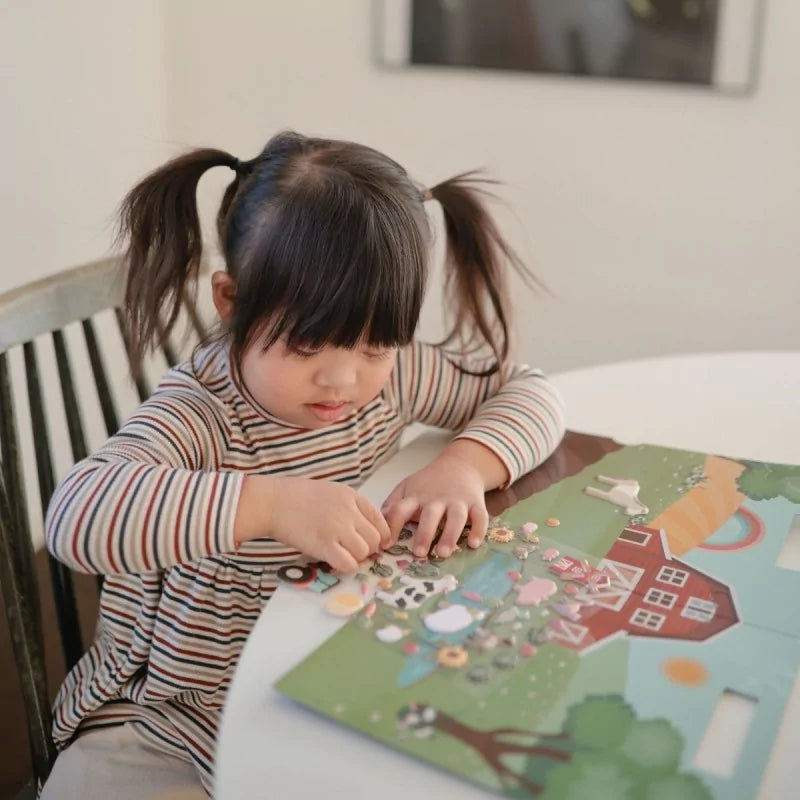 Mushie herbruikbaar stickerboek - boerderij